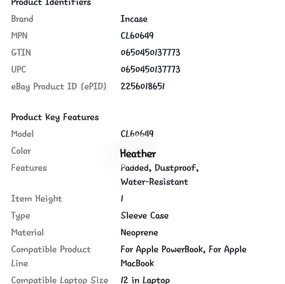 LAPTOP SLEEVE 12" MCBOOK COMP - Picture 3 of 7